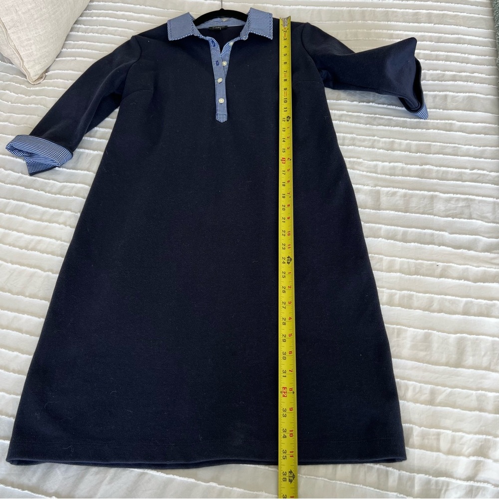 Talbots Cotton Polo Pique Popover Shirt Dress gingham collar cuffs small petite - Picture 10 of 10